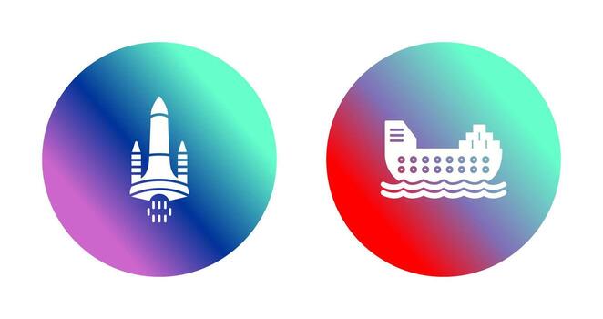 espacio lanzadera y carga icono vector