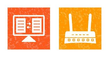 File Sharing and Router Icon vector