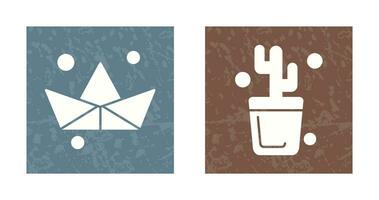 Origami and Cactus Icon vector