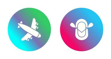 Landing Airplane and Dinghy Icon vector