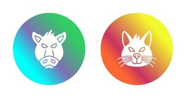 Pig and Cat Icon vector