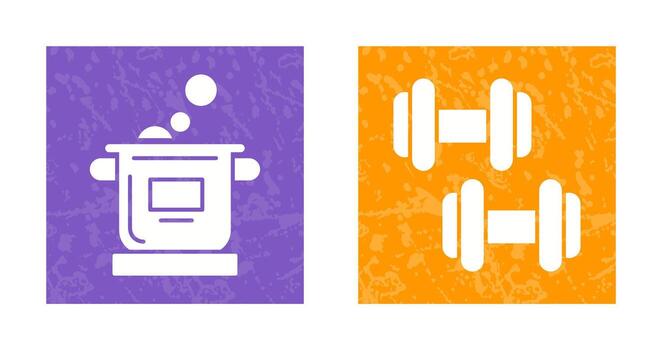 Cocinando y ejercicio icono vector