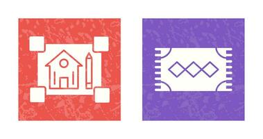 blueprint and rug Icon vector