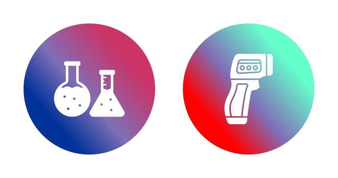 matraz y indicador icono vector