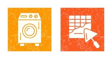 Washing Machine and Plastering Icon vector