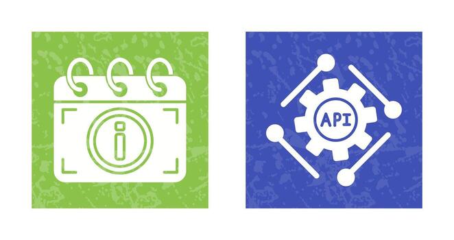 api y calendario icono vector