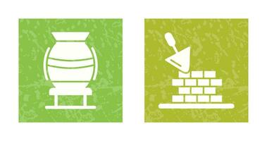 vase and brickwall Icon vector