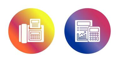 Fax and calculating Icon vector