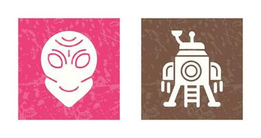 alien and lander Icon vector