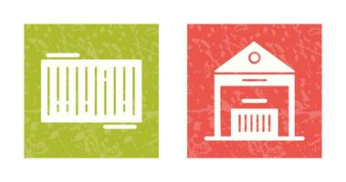 barcode and warehouse Icon vector