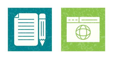 page and web page Icon vector