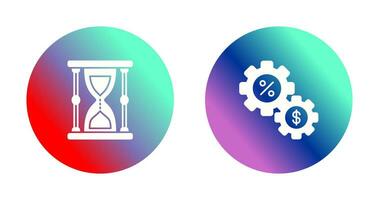 Hourglass and pie Chart Icon vector