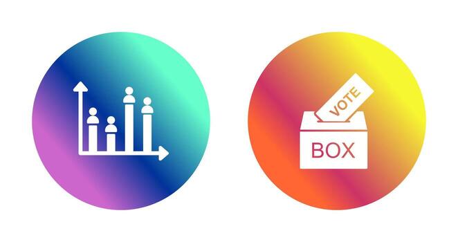 Giing Vote and Candidate and Graph Icon vector