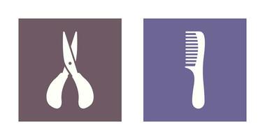 Scissor and Comb Icon vector