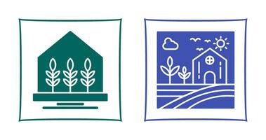 Farm House and Nature Icon vector