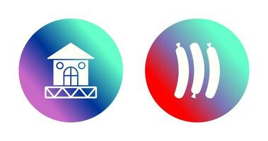 House and Hot Sausage Icon vector