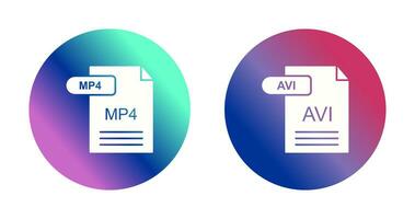 MP4 and AVI  Icon vector