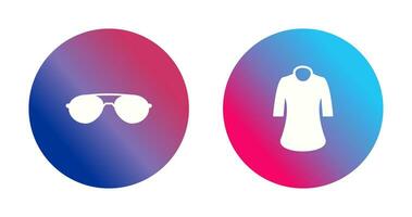 Ladies Shirt and Sunglasses Icon vector