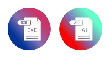 AI and EXE Icon vector