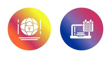 Internet Security and Calendar Icon vector