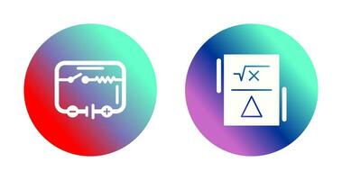 eléctrico circuito y fórmula icono vector