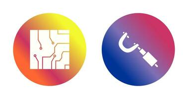 Electrical circuit and Micrometer Icon vector