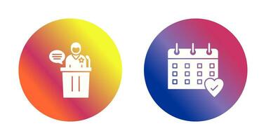 Debate and Calendar Icon vector