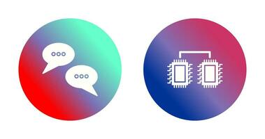 Conversation Bubbles and Processors Connected Icon vector