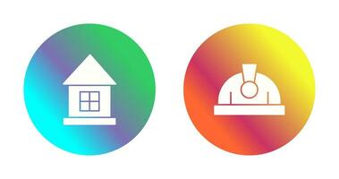 House and Helmet Icon vector