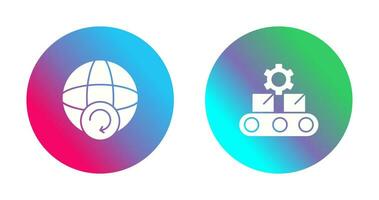 Earth and Conveyor Belt Icon vector