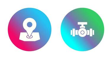 Location and Plumbing Icon vector