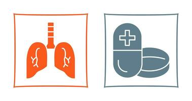 Lung and Medicine Icon vector