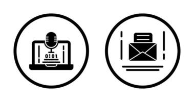 Voice Recorder and Email Icon vector