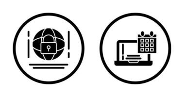 Internet Security and Calendar Icon vector