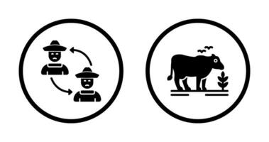 Connect and Cattle Icon vector