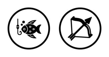 Bow and Fishing Icon vector