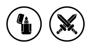 Lighter and Sword Icon vector