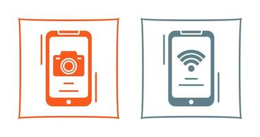 Camera and Wifi Signal Icon vector