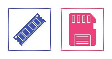 Ram and Memory Card Icon vector