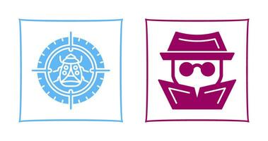 Bug Target and Hacker Icon vector