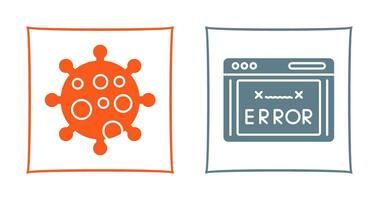 virus y error código icono vector