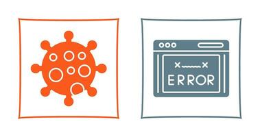 Virus and Error Code Icon vector