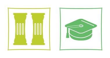 Column and Mortarboard Icon vector