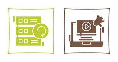 Backup and Video Marketing Icon vector