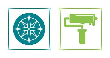 Compass and Roller Icon vector