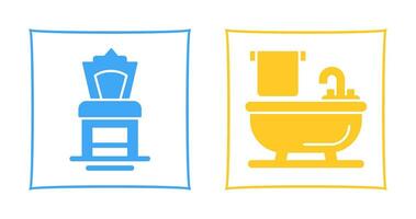 Chair and Bathtub Icon vector