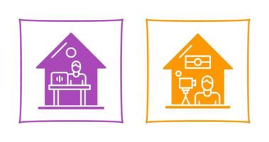 Work At Home and Lie Record Icon vector