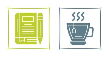 Tea and Diary Icon vector