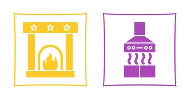 Fireplace and Extractor Hood Icon vector