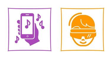 Smartphone and virtual Reality Glasses Icon vector